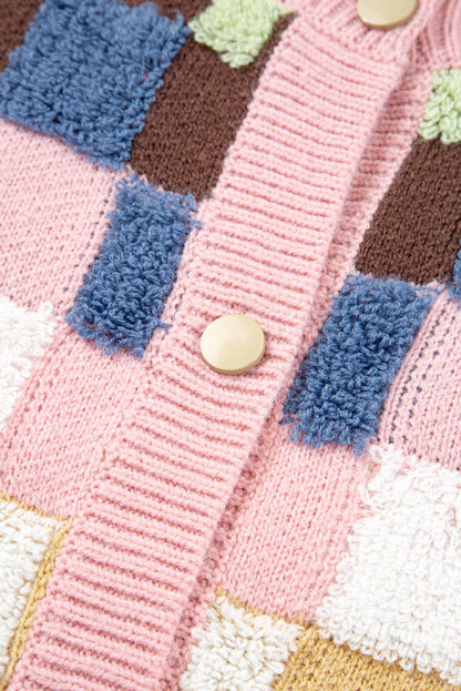Threaded Pear Kiara Pattern Front Cardigan Sweater