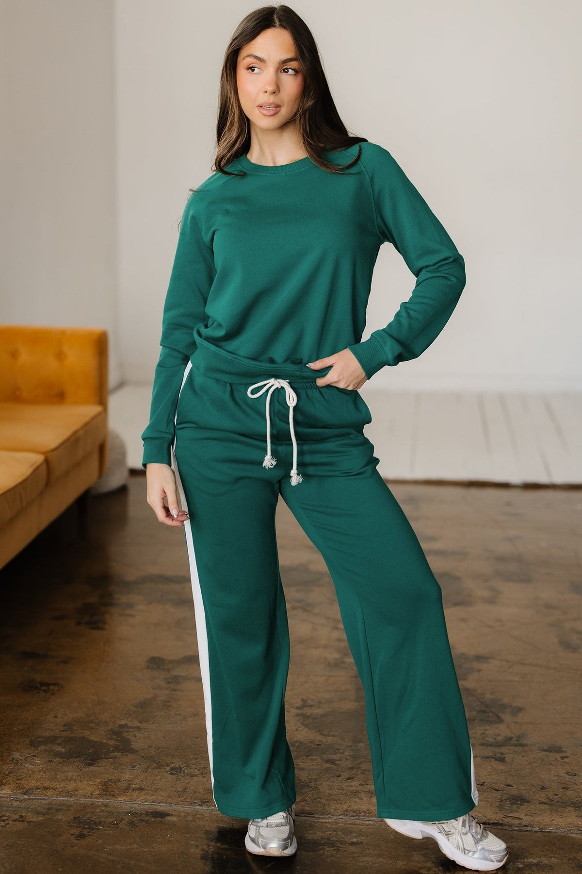 Threaded Pear Aileen Solid Color Pullover Top