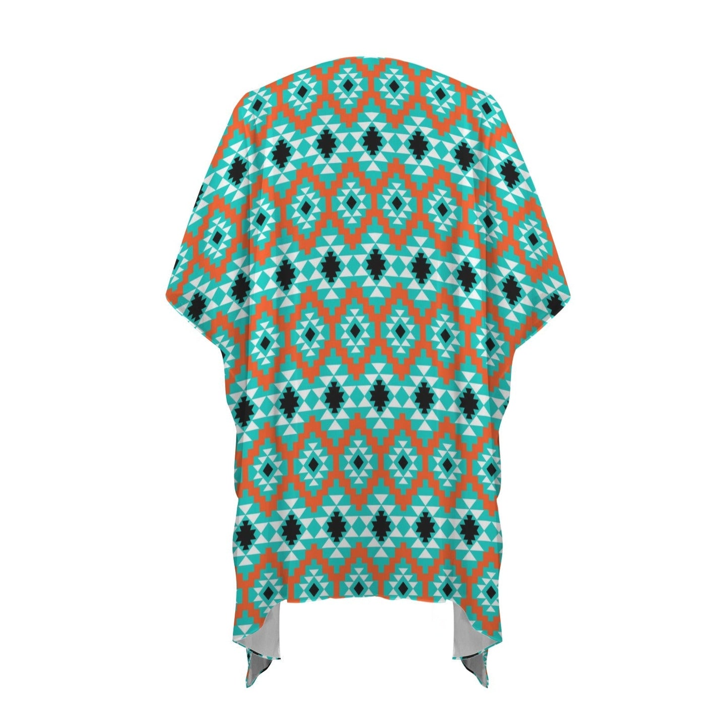 Baha Ranch Turquoise Aztec Duster Kimono Coverup