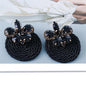 Black Crystal & Cubic Zirconia Butterfly Drop Earrings