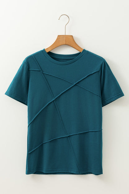Threaded Pear Galilea Toothpick Stripe Round Neck Top