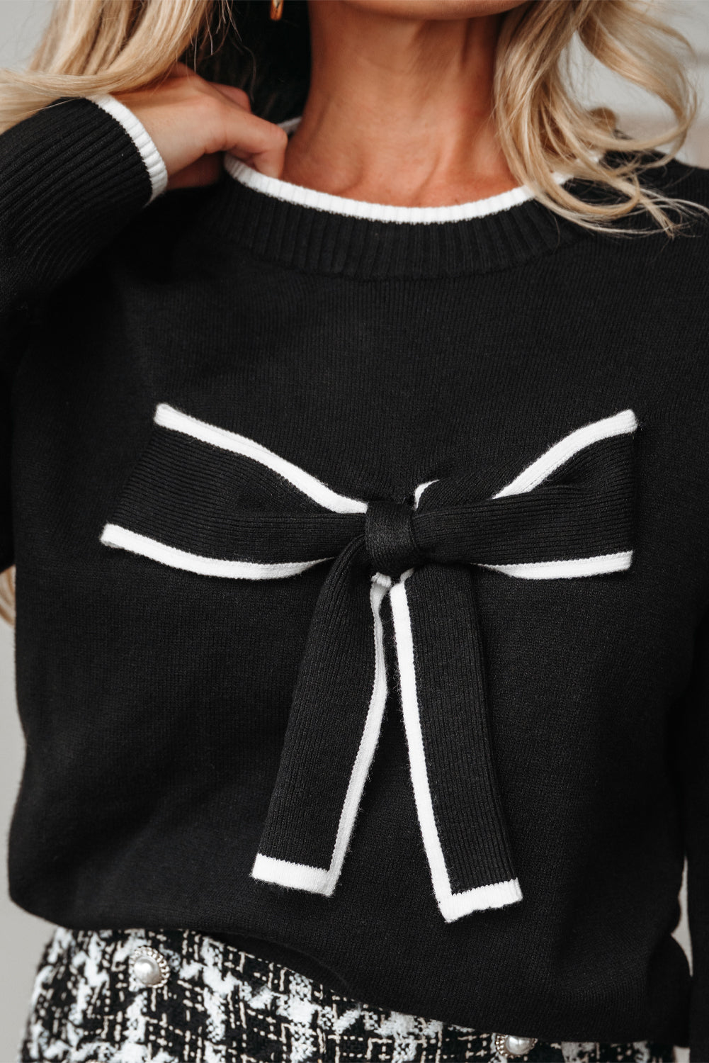 Threaded Pear Malaysia accent Holiday Cropped Sweater