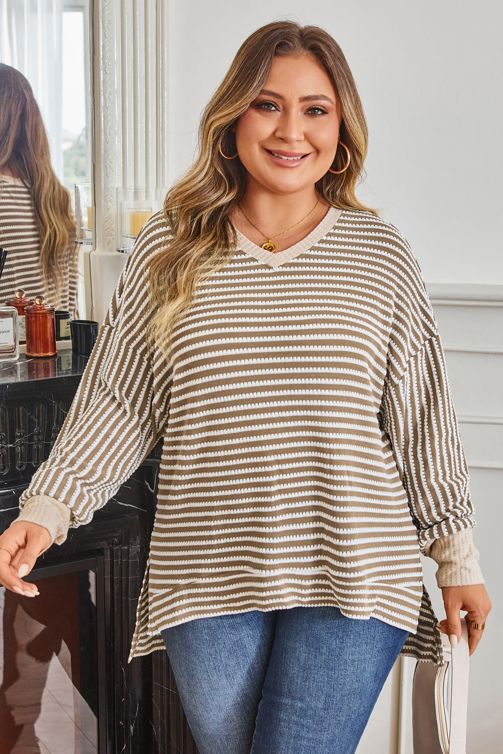 Threaded Pear Lilianna Sleeve High Low PLUS Top