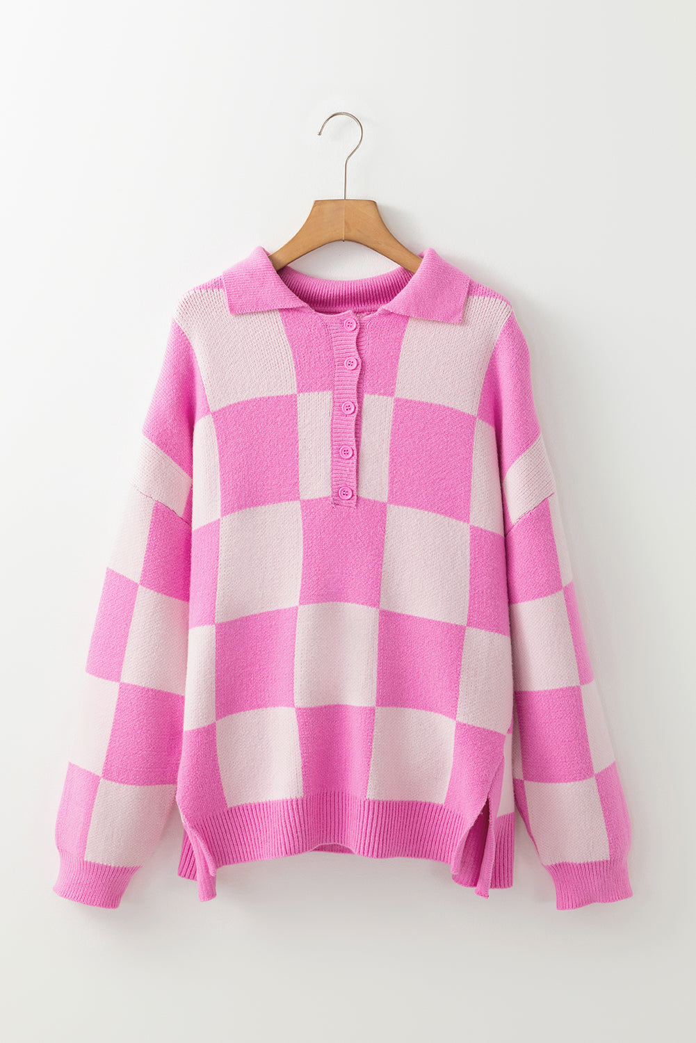 Threaded Pear Harper Collared Drop Shoulder Sweater