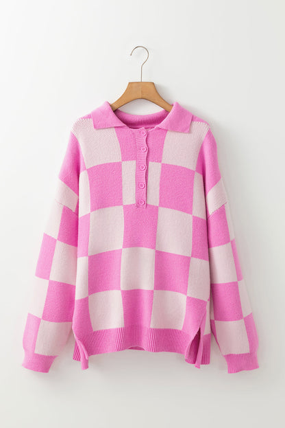 Threaded Pear Harper Collared Drop Shoulder Sweater