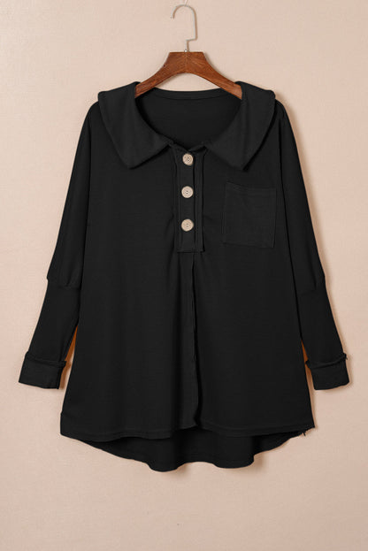 Threaded Pear Nina Waffle Knit Long Sleeve Top