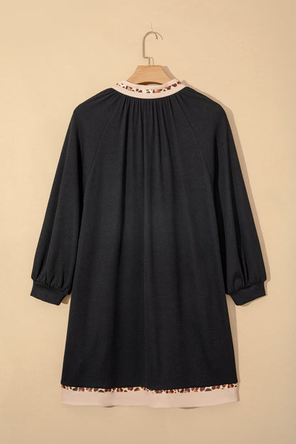 Threaded Pear Ainsley Block Trim Ribbed PLUS Dress
