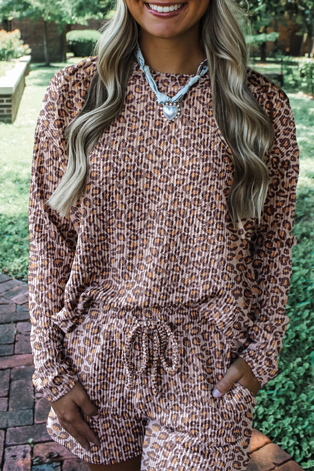 Threaded Pear Willow Ribbed Long Sleeve Lounge Set