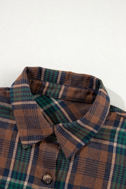 Threaded Pear Elizabeth Plaid Print Chest Shirt