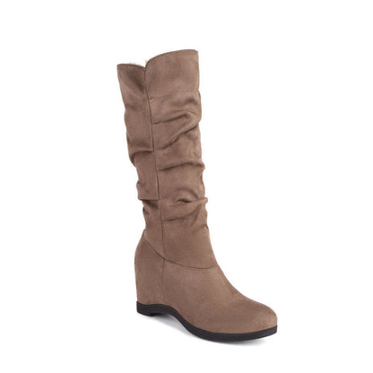 Women’s Premium Suede Platform High-Top Boots | Trendy Thick-Sole Lace-Up Booties | Elegant Soft Suede Streetwear Boots | High-Sense Platform Ankle Boots for Women | 2026 Winter Fashion Footwear