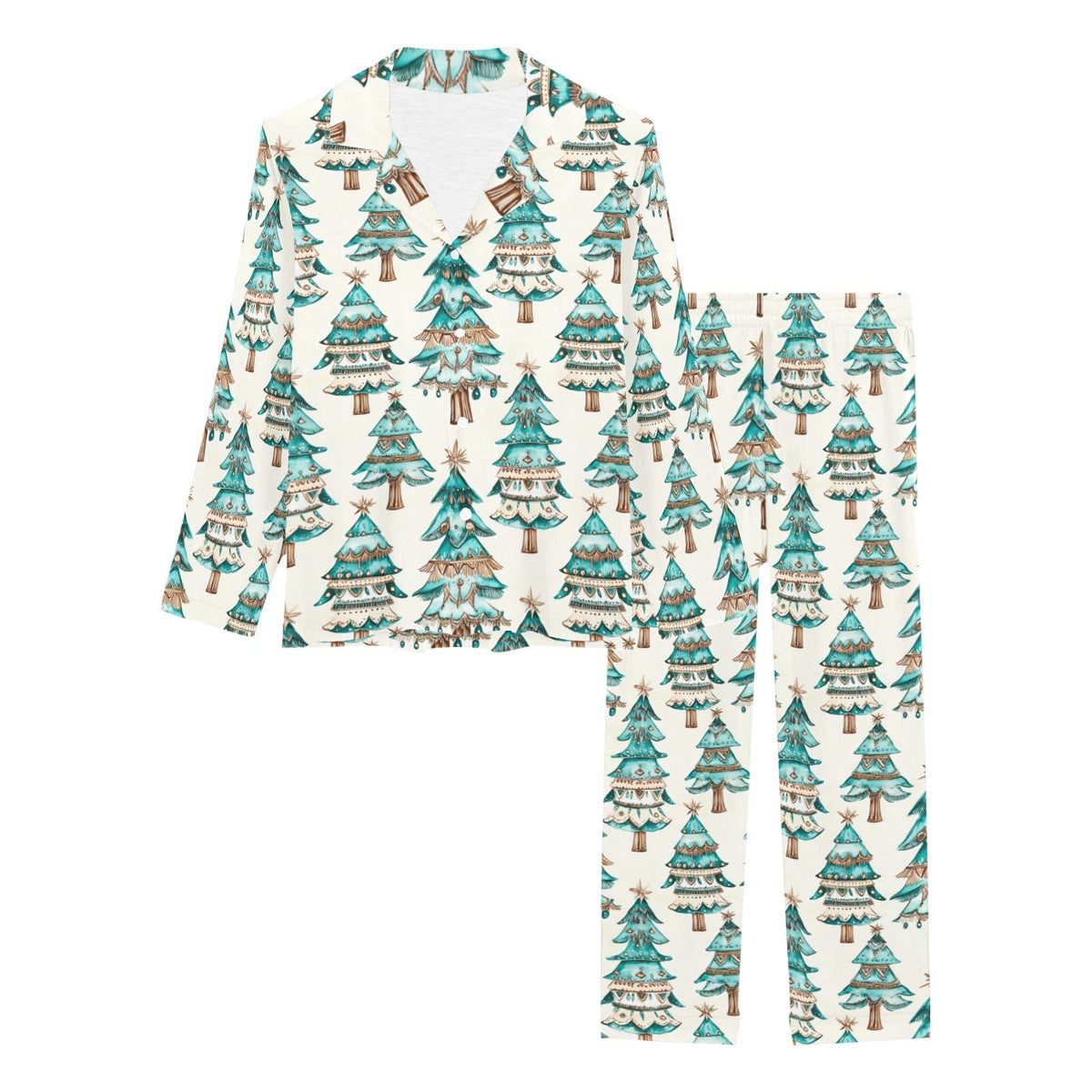 Baha Ranch Turquoise Christmas Tree Women's Western Pajamas