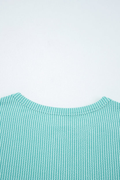 Threaded Pear Aria Knit Colorblock Henley Top