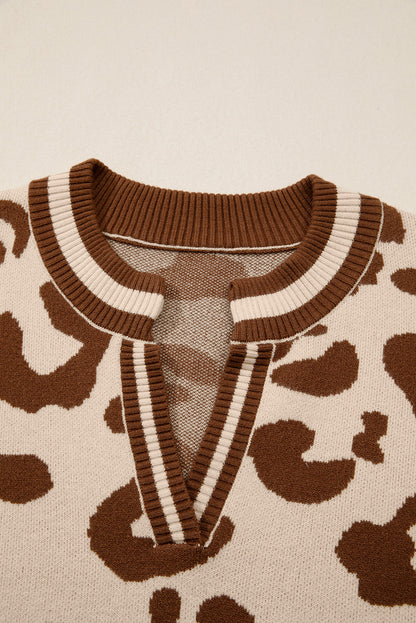 Threaded Pear June Printed Knit Casual Sweater