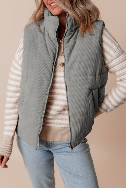 Threaded Pear Taytum Stand Zipped Puffer Vest