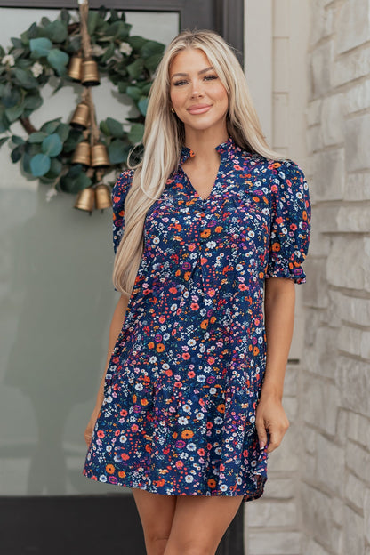 Threaded Pear Serenity Puff Sleeve Mini Dress