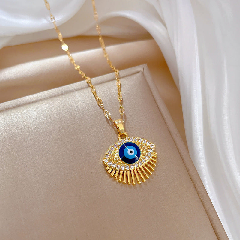 Women’s Eyelash Eye Light Luxury Wedding Necklace | High-Sense Bridal Crystal Pendant | Trendy Minimalist Crystalline Choker | Luxury-Label Statuesque Wedding Jewelry | 2026 High-Fashion Radiant Ceremony Essential
