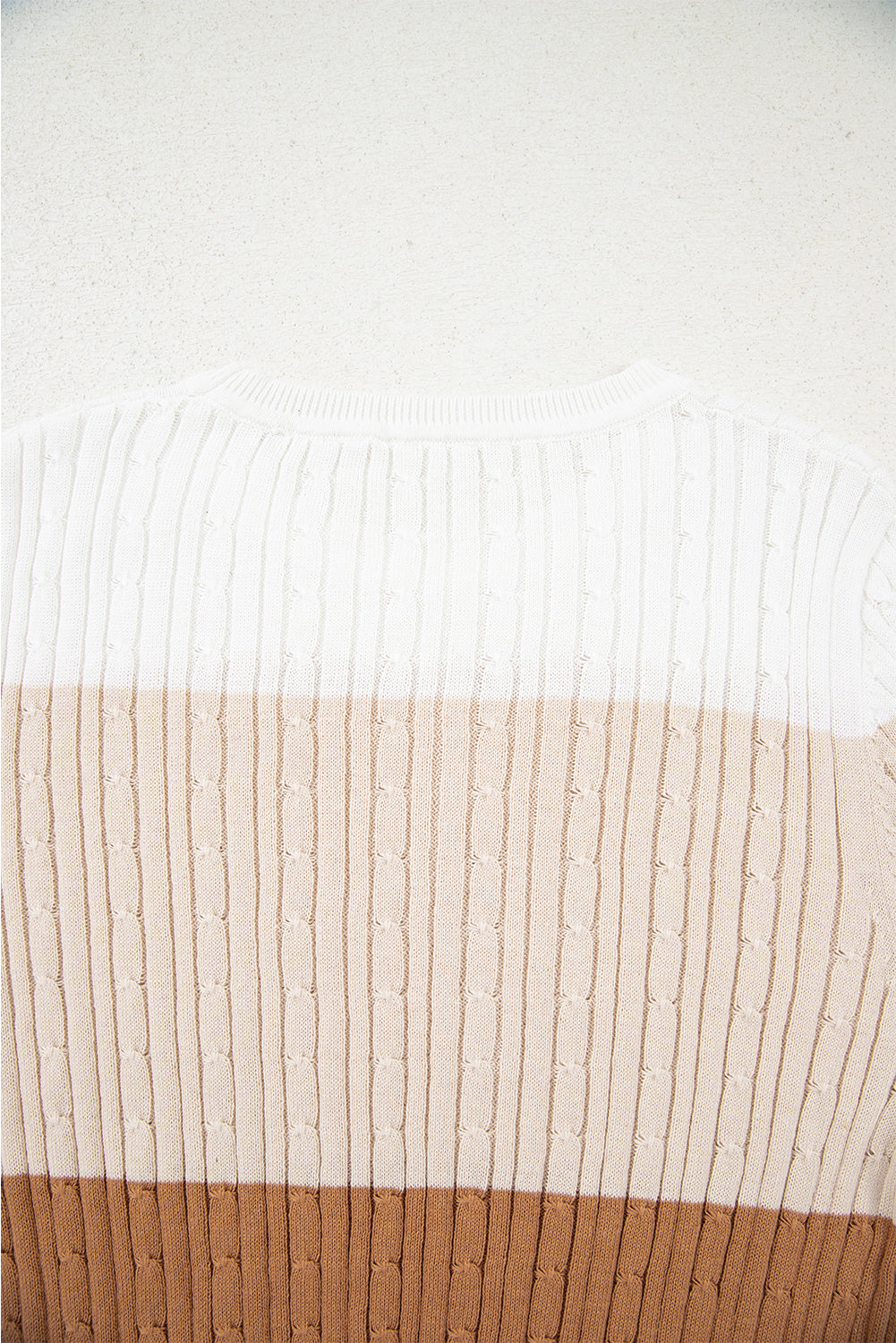 Threaded Pear Madison Colorblock Cable Knit Sweater