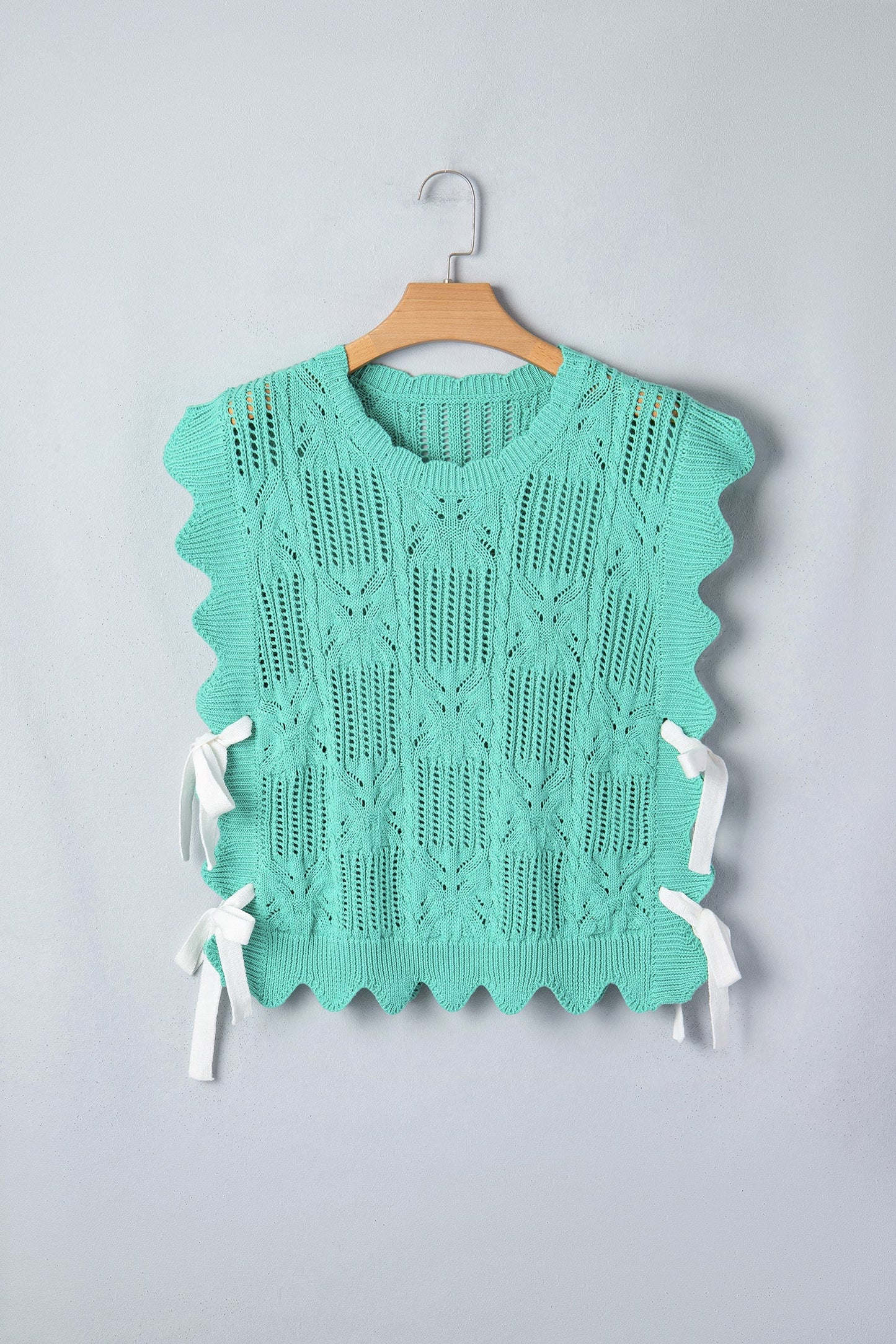 Threaded Pear River Trim Short Sleeve Sweater
