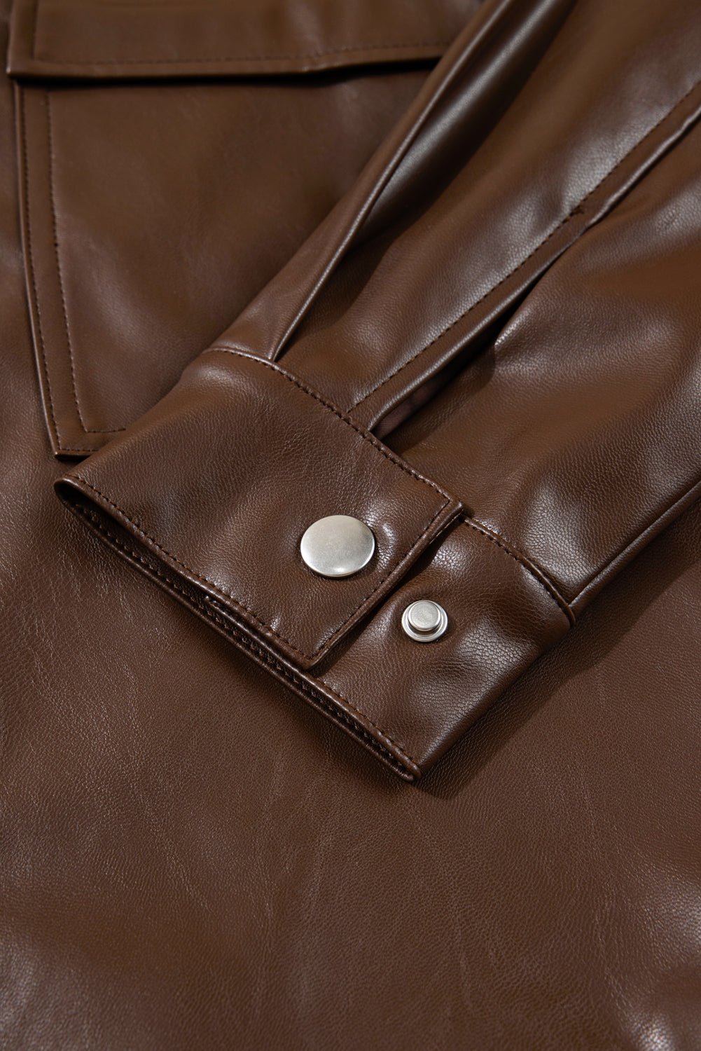 Threaded Pear Mila Drawstring Hem Leather Jacket