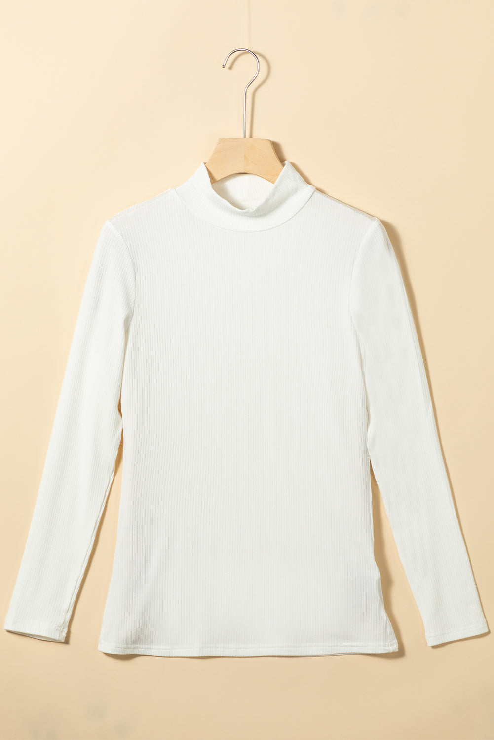 Threaded Pear Adelyn Ribbed Knit High Long Sleeve Top