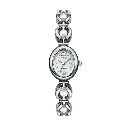 GEDI National Style Emerald Bracelet Watch | Luxury Shell Pearl Women’s Quartz Watch | Niche High-Grade Green Dial Watch | Exquisite Light Luxury Jewelry Watch for Women