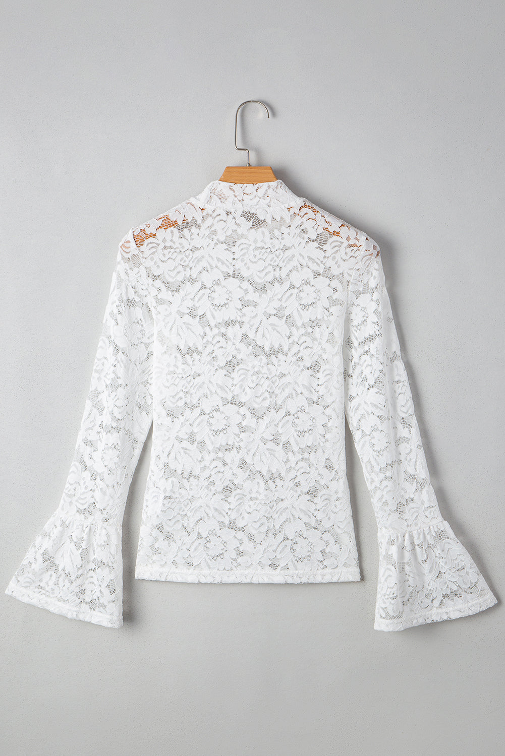 Threaded Pear Alani Lace Crochet Bell Sleeve Blouse