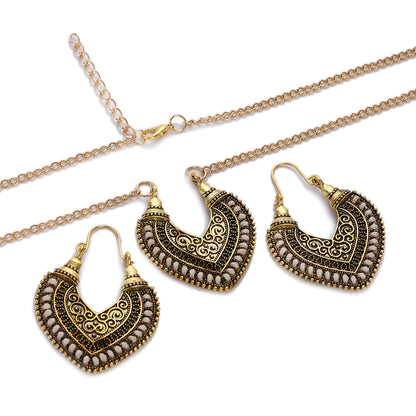 Colored Rope Winding Jewelry Set | Artistic Woven Necklace & Earrings Two-Piece Set | Vibrant Boho-Chic Statement Accessories | Handmade Style Geometric Rope Jewelry