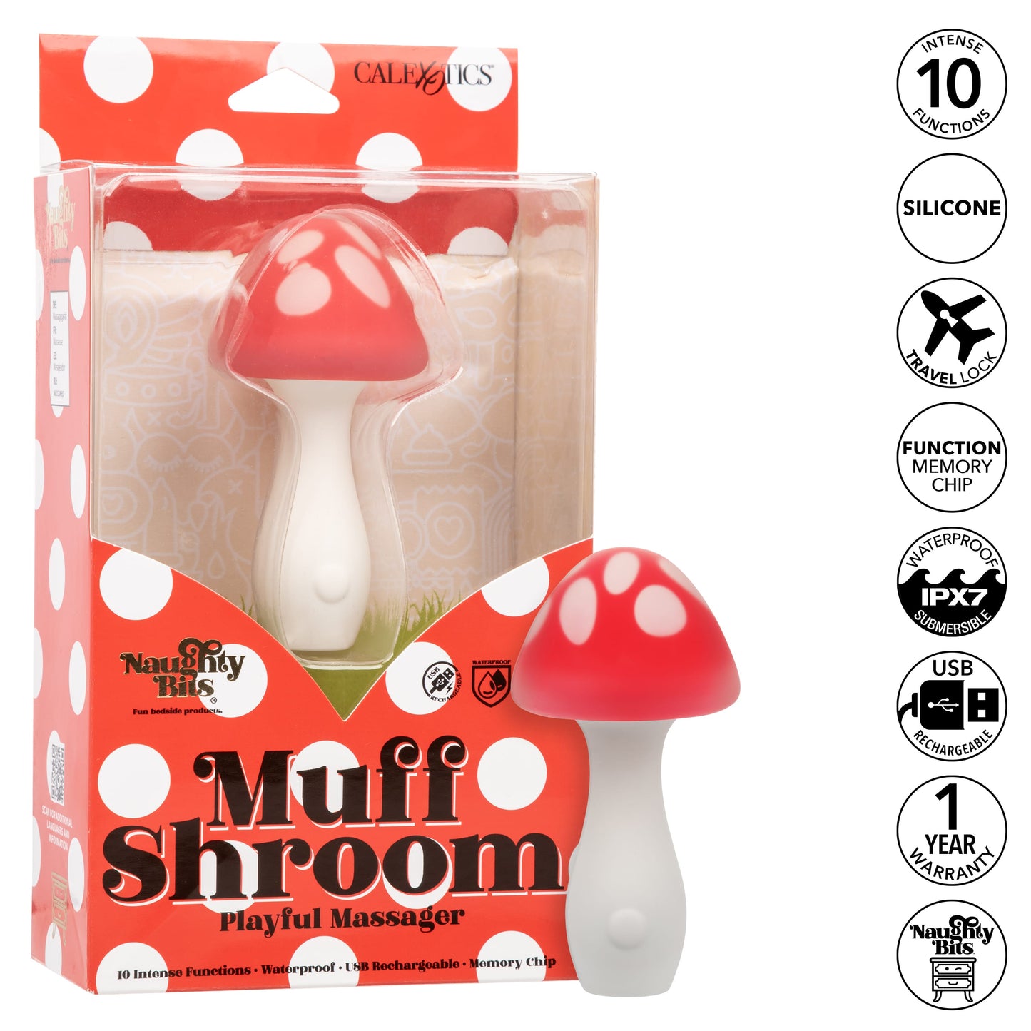 CalExotics Naughty Bits Muff Shroom Playful Massager