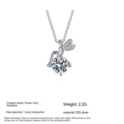 Moissanite Diamond 925 Sterling Silver Necklace for Women | Elegant Farcent Pendant Jewelry | Certified Brilliant Moissanite Solitaire Necklace | Luxury Gift for Anniversary & Weddings