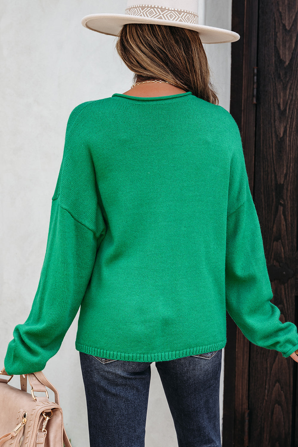 Threaded Pear Evatyn Knit Drop Shoulder Sweater