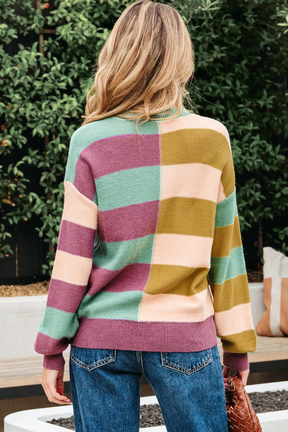 Threaded Pear Isabelle Ribbed Edge Casual Sweater