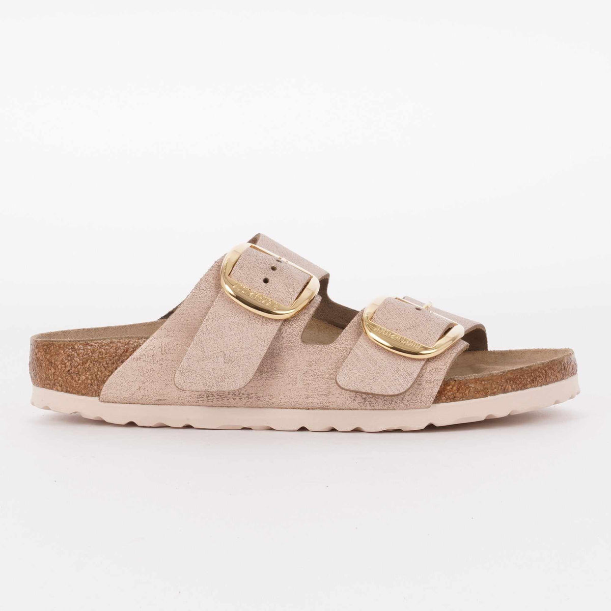 Birkenstock Arizona Big Buckle Leather Washed Metallic Rose Gold Sandals