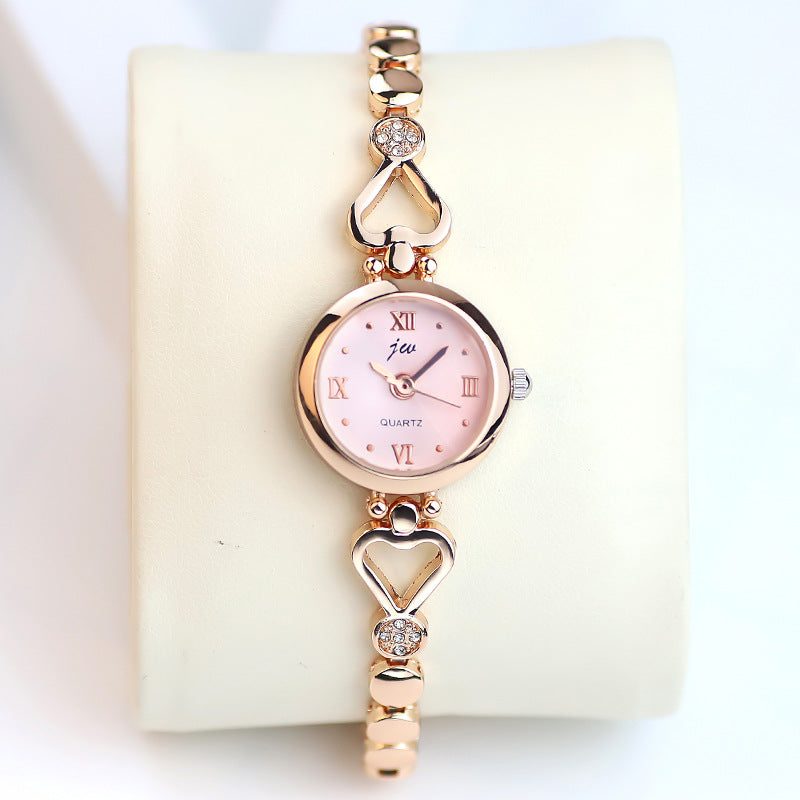 Women’s Elegant Steel Strap Student Watch Set | Minimalist Quartz Wristwatch with Matching Bracelet | Chic Stainless Steel Jewelry Watch | 2026 Trendy Student Gift Set | Sophisticated Silver/Gold Tone Watch Set