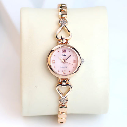 Women’s Elegant Steel Strap Student Watch Set | Minimalist Quartz Wristwatch with Matching Bracelet | Chic Stainless Steel Jewelry Watch | 2026 Trendy Student Gift Set | Sophisticated Silver/Gold Tone Watch Set