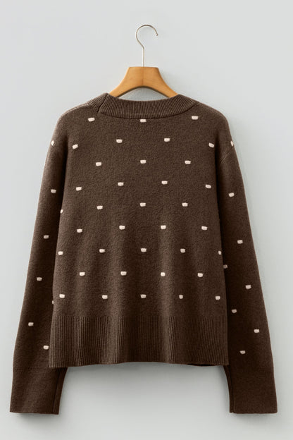 Threaded Pear Renata Ribbed Edge Knit Sweater