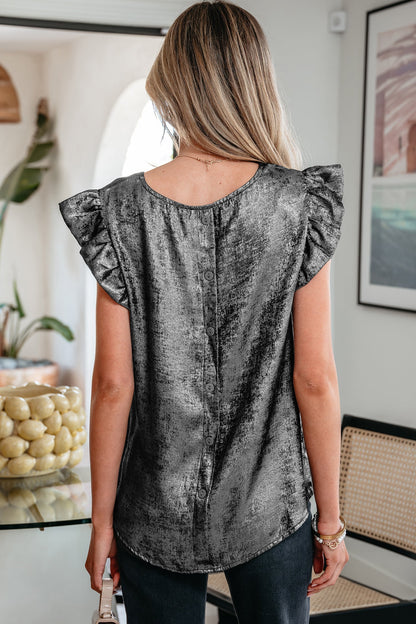 Threaded Pear Amelia Ruffle Trim Sleeveless Top