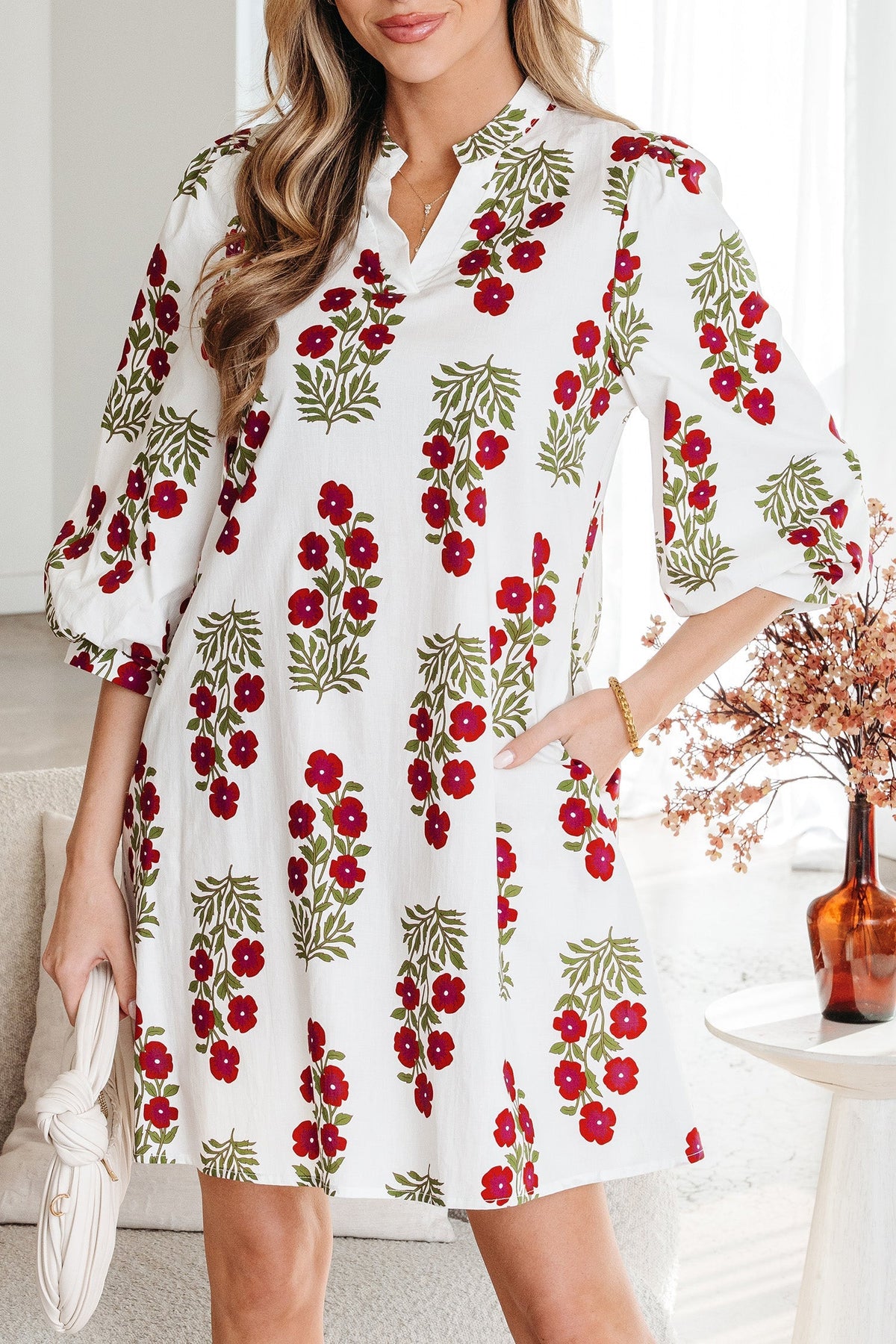 Threaded Pear Catalina Sleeve Loose Mini Dress