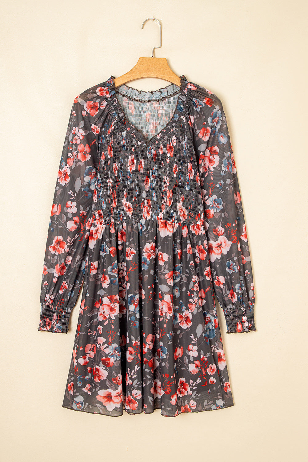 Threaded Pear Evajena Long Sleeve Mini Dress