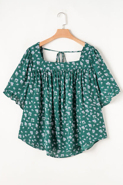 Threaded Pear Adelynn Square Ruffled Trim PLUS Blouse