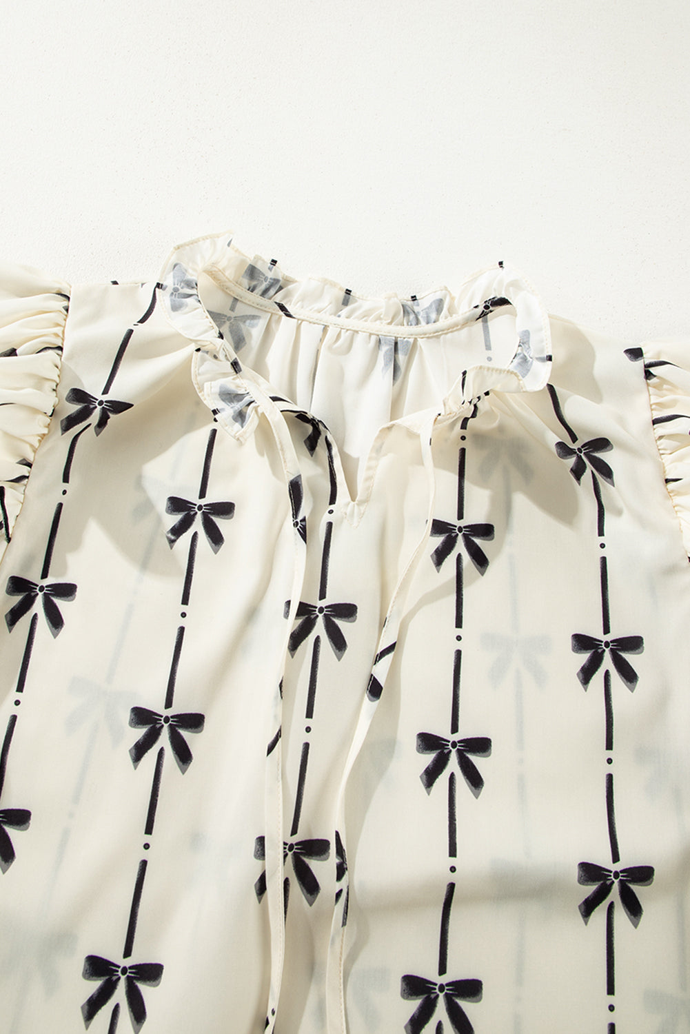 Threaded Pear Maisie Bow Bubble Sleeve Blouse