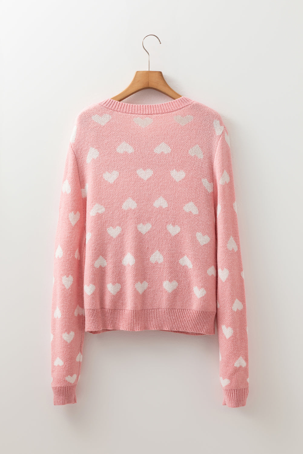 Anna Heart Pattern Button Front Cardigan Sweater