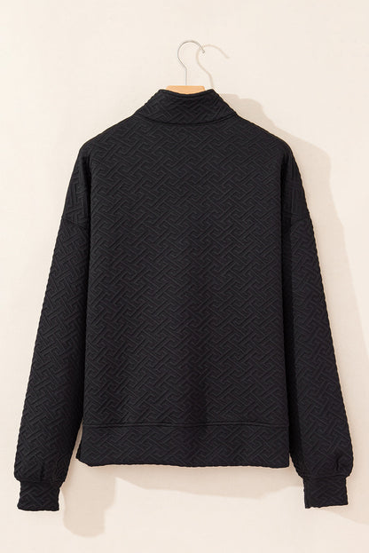 Threaded Pear Saige Half Zipper Collared Sweatshirt