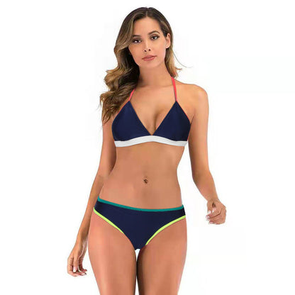 Sexy Bikini With Small Colorful Stripes For Women Thong Swimwear