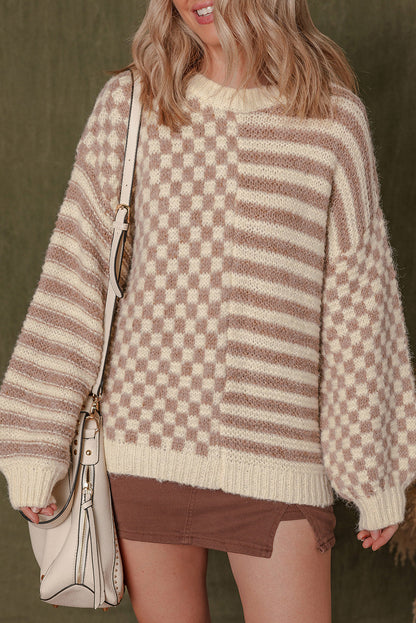 Threaded Pear Sofia Shoulder Balloon Sleeve Sweater