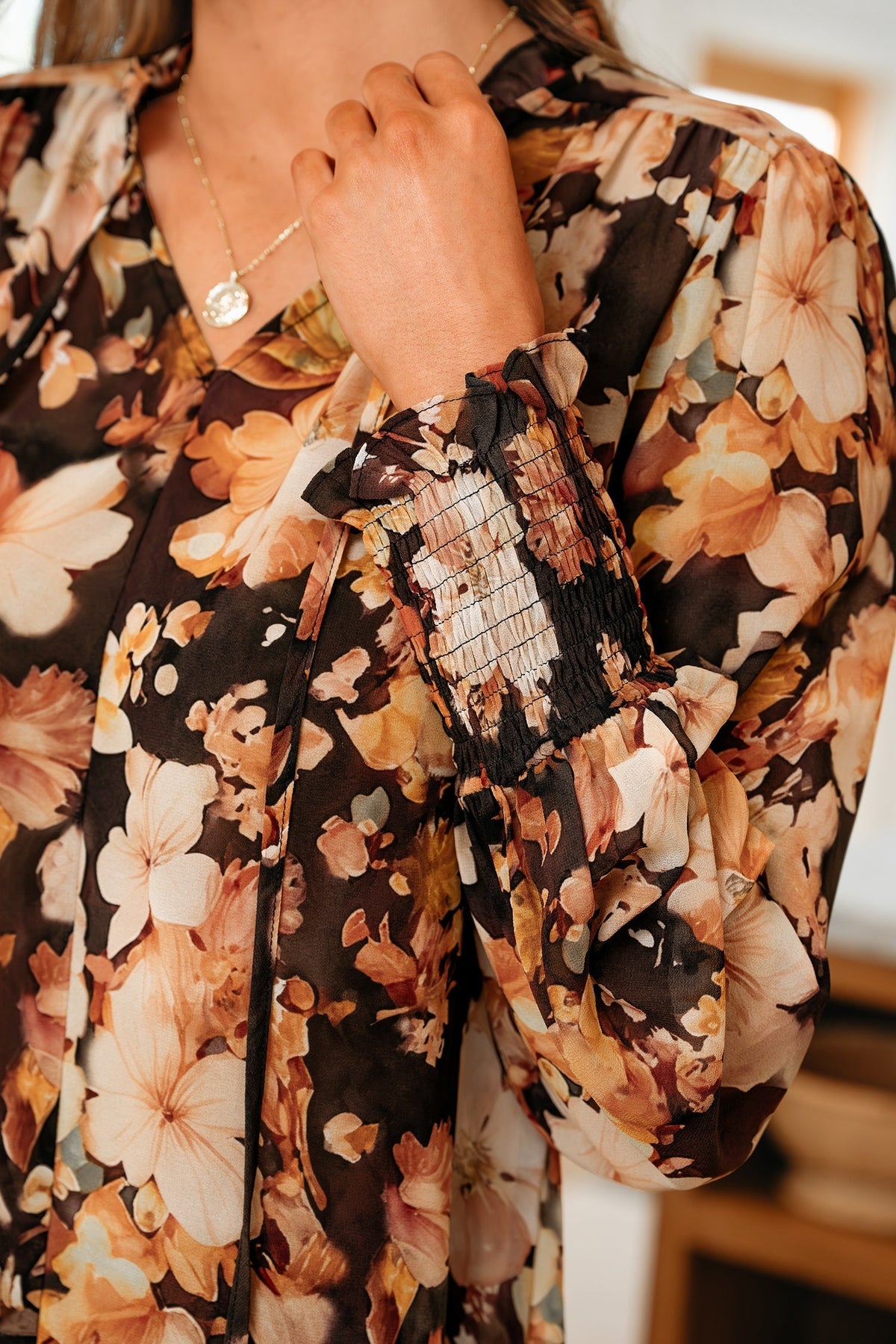 Threaded Pear Cali Puff Sleeve Breezy Blouse