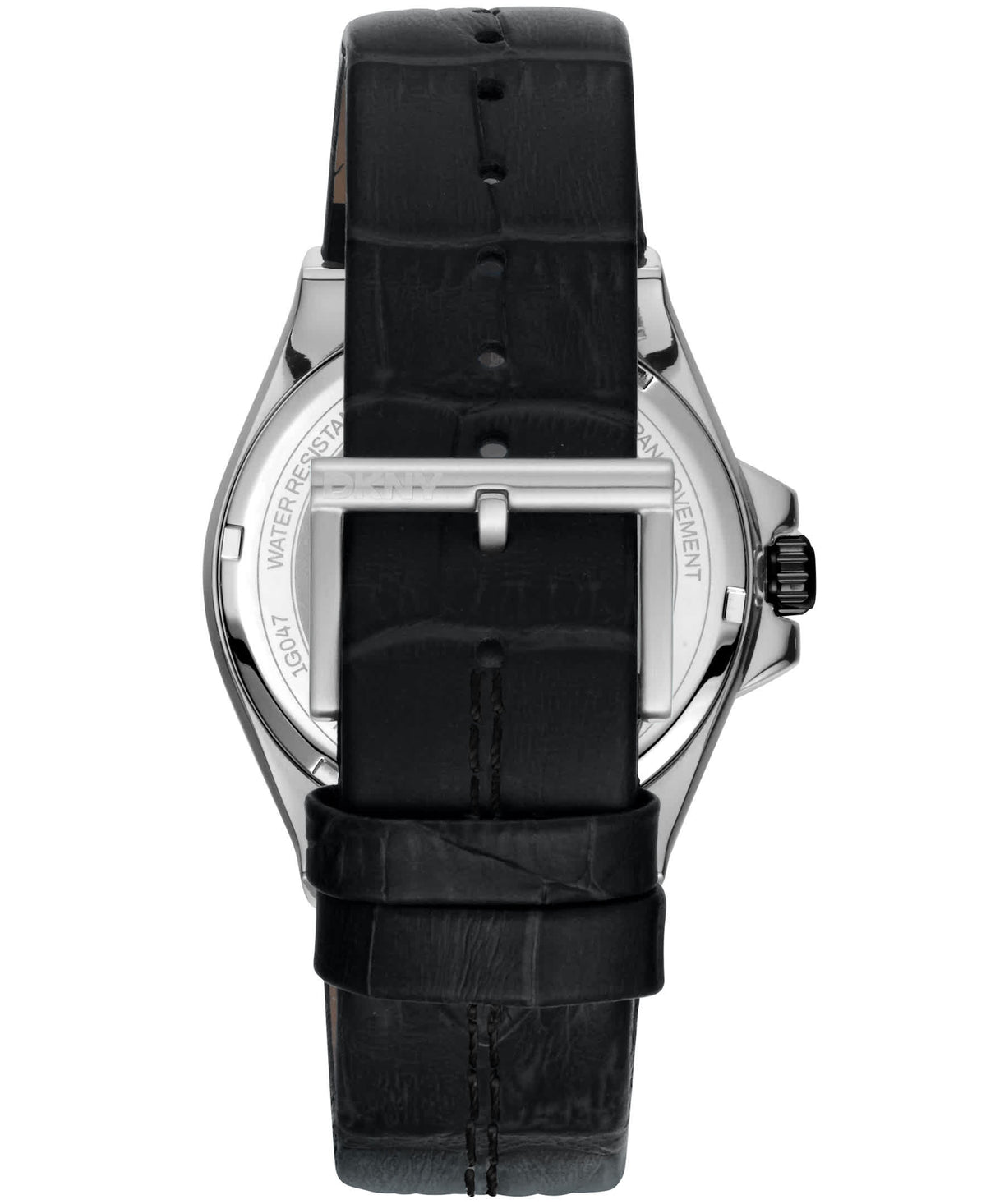 Dkny Men Watch, Two Tone Silver & Black Color Case, Dark Green Dial, Black Leather Strap, 3 Hands Date, 10 Atm