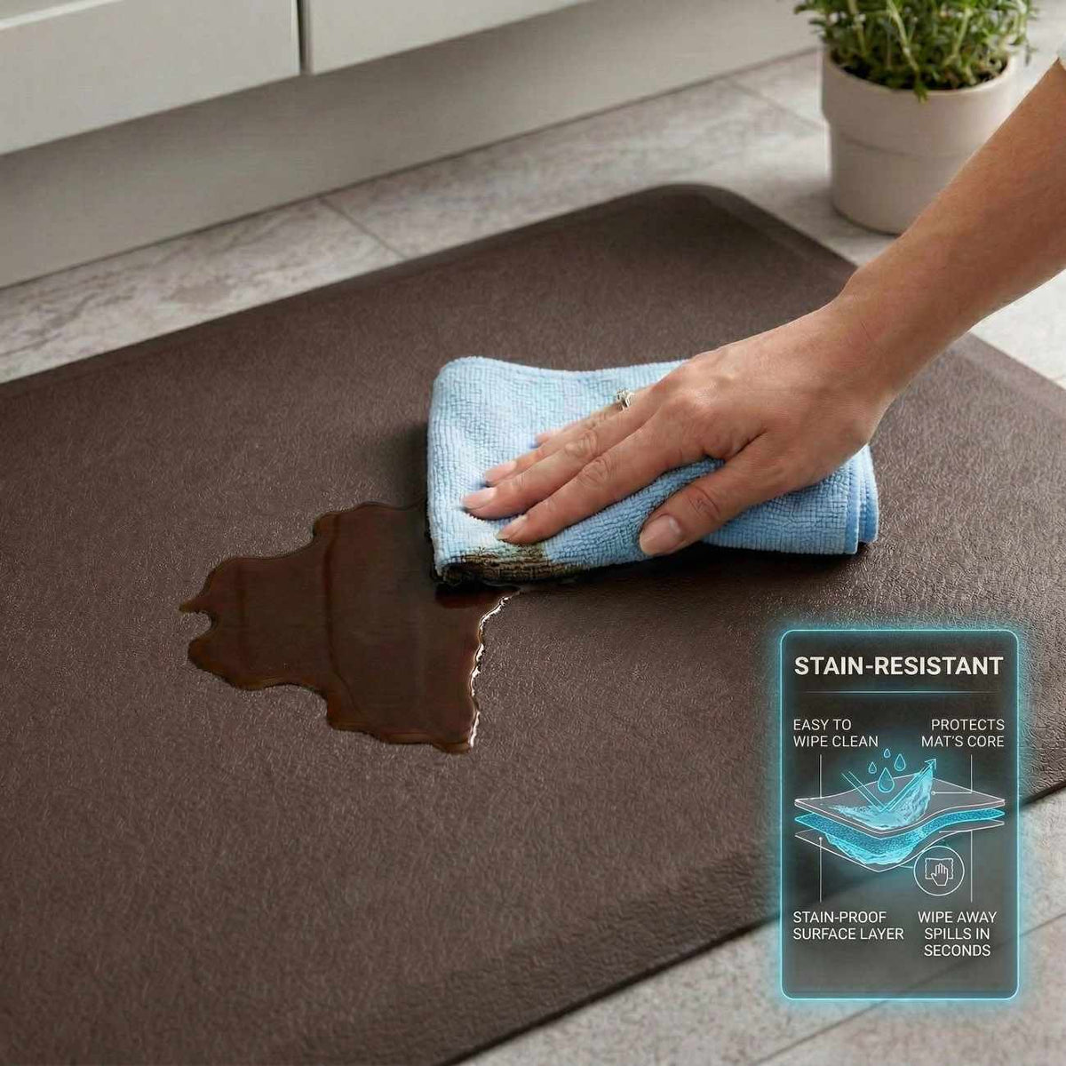 Anti-Fatigue Kitchen Mat, Black