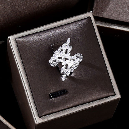 4-Piece 3A Zircon Bridal Jewelry Set | Micro-Set Full Crystal Necklace, Earrings, Bracelet & Ring | Luxurious Wedding & Banquet Jewelry for Women