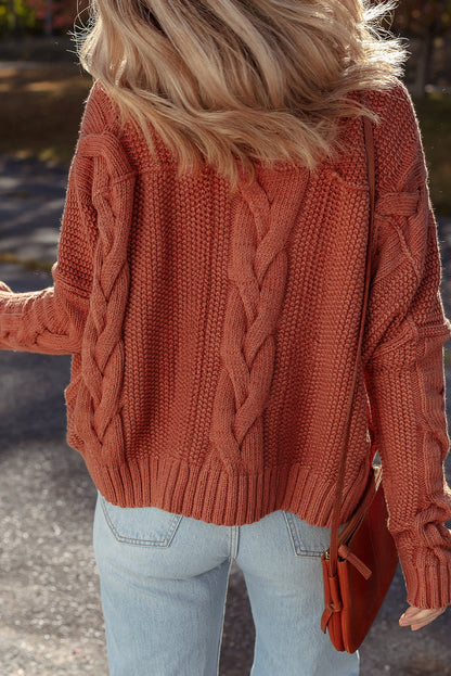 Threaded Pear Willaira Slouchy Textured Knit Sweater