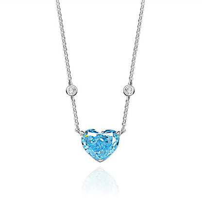 Ocean Blue Heart-Shaped Zircon Ring | S925 Sterling Silver Romantic Ring | High-Sense Minimalist Heart Jewelry | Luxury-Label Radiant Blue Gemstone Ring | 2026 High-Fashion Statuesque Women’s Fine Jewelry